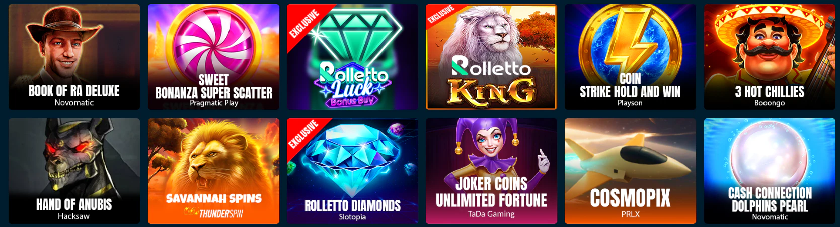 Rolletto Casino catálogo de tragaperras